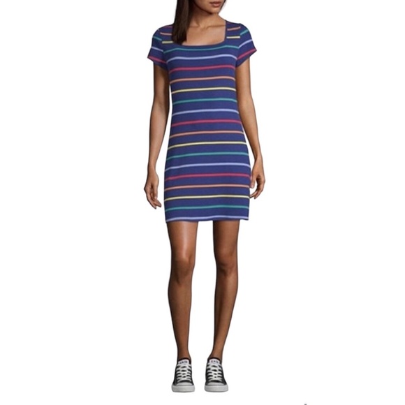 Arizona Jean Co Blue Rainbow striped dress - Picture 1 of 6